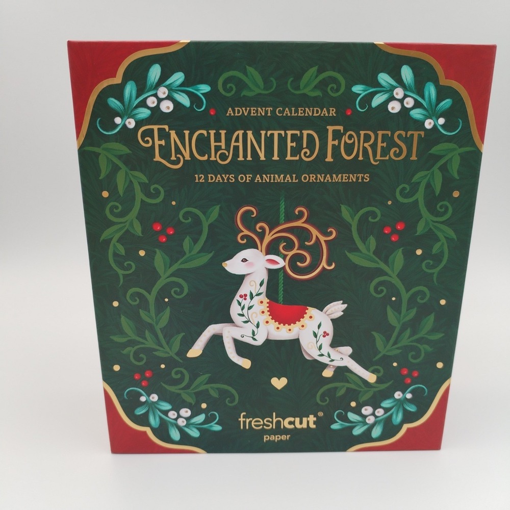 FreshCut Paper Enchanted Forest Advent Calendar - 12 Days of Animal Ornaments 3D
